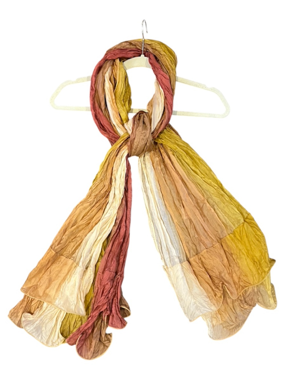 Pleats Collection 100% Vintage 90s Y2K Ombré Earth Tones Boho Chic Scarf